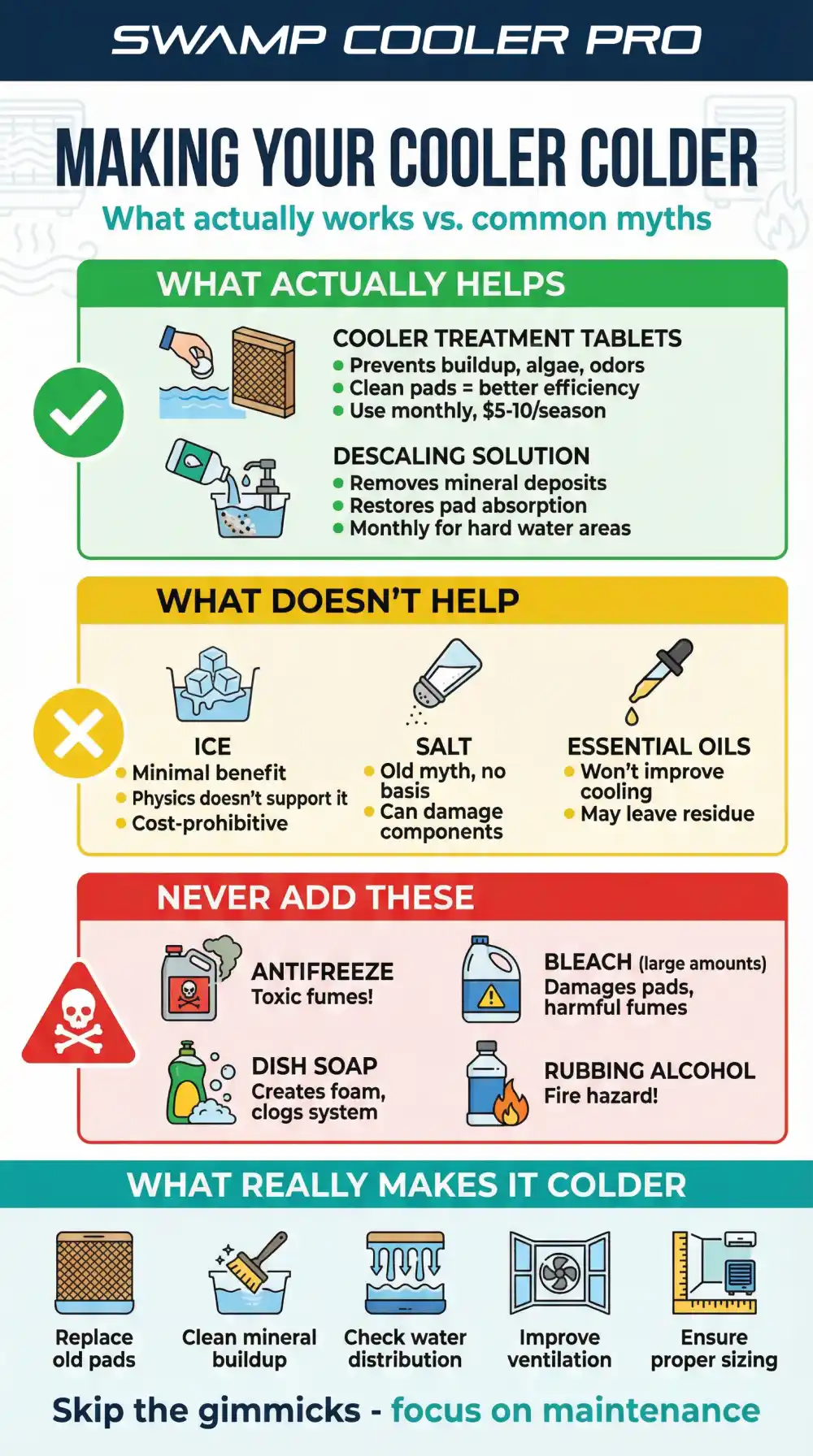 Swamp cooler additives guide - what works and what doesnt